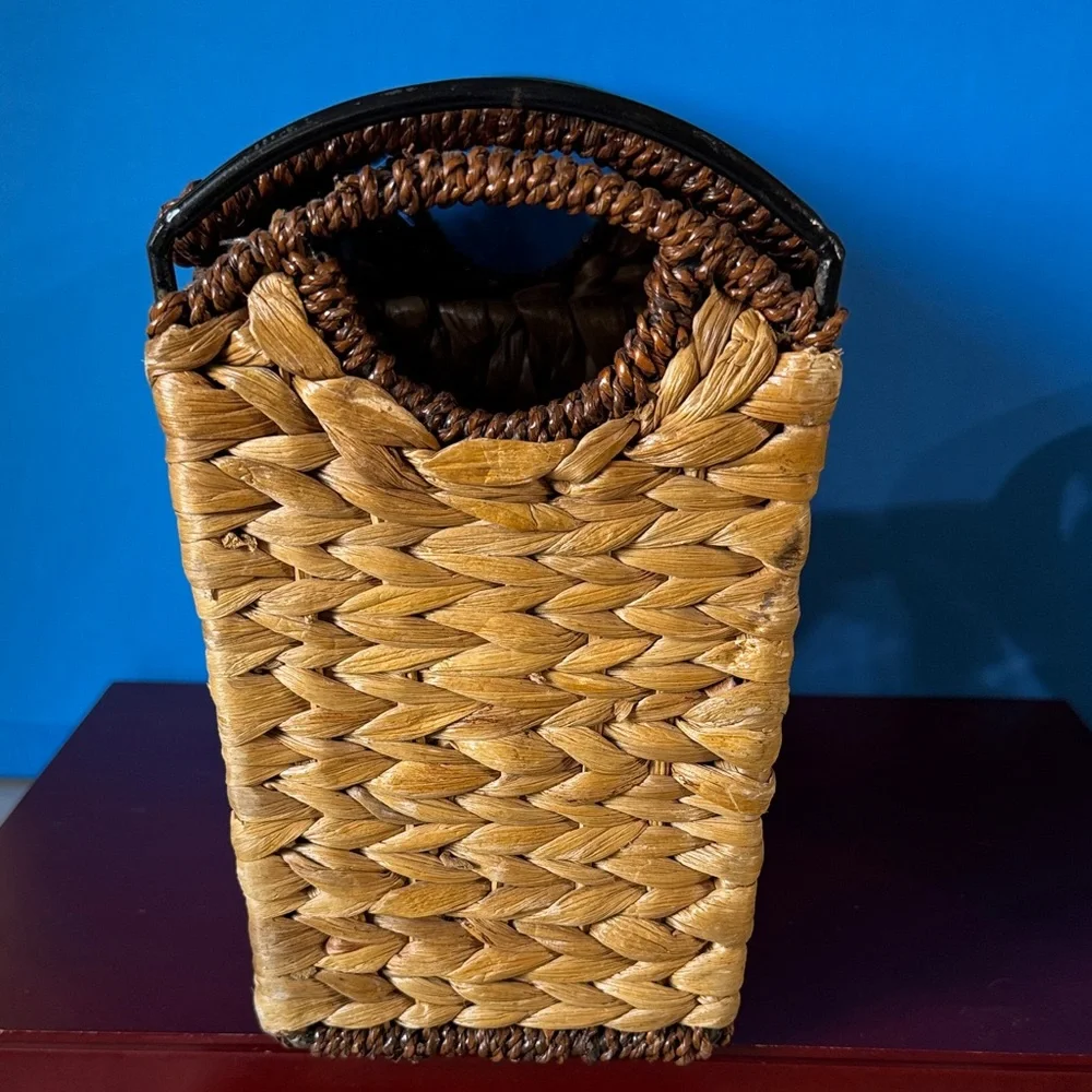 Vintage Woven Storage Basket - Brown